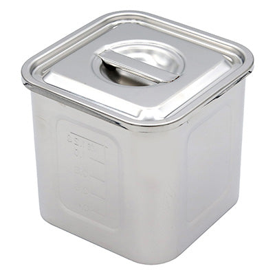 18-8ステンレス製 角・深型キッチンポット 19cm~ 目盛付 日本製