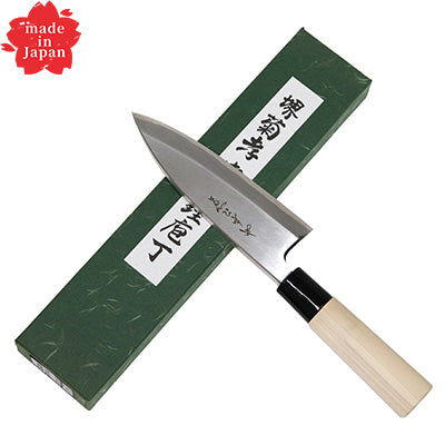 義永の包丁です。 堺菊孝 霞研 改良出刃包丁 13.5cm 日本製 – エビスヤカナモノ
