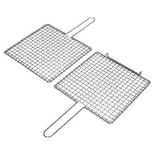 画像をギャラリービューアに読み込む, 焼アミ シングルハンドル合わせ クロームメッキ 30cm×30cm 両面焼き 挟み焼き