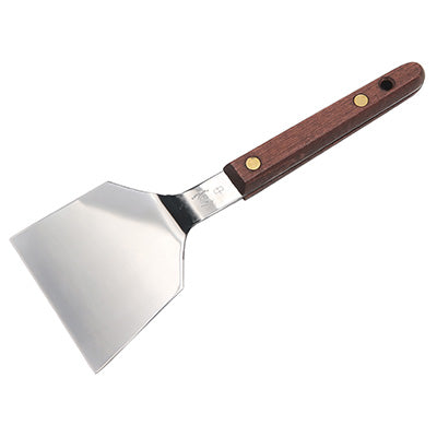 ステンレス製 木柄 起し金 (中 / 幅 7cm)起金 テコ コテ ヘラ 日本製