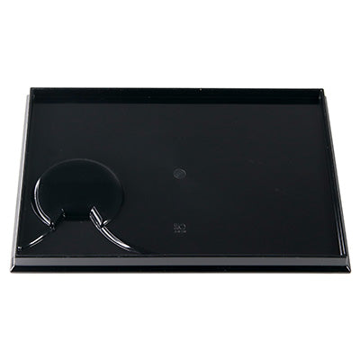 樹脂製 耐熱月山プレート 黒朱ツートン(25cm×18cm) 光沢 トレー 皿 日本製