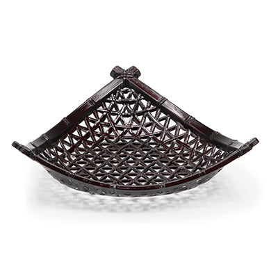 樹脂製 5.5寸 やすらぎ三角平皿 (16.4cm×15.8cm)茶パール 盛り付け 皿 前菜 器 高級感 日本製