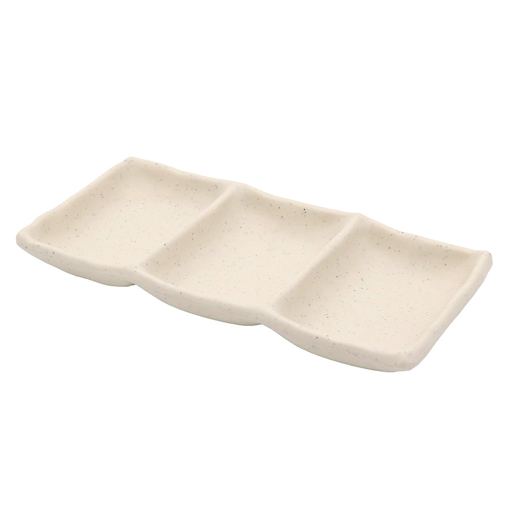 三連タレ入れ(白)MIN メラミン食器 (マイン シリーズ)