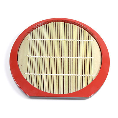 半月そば (朱)+竹製そばス 丸