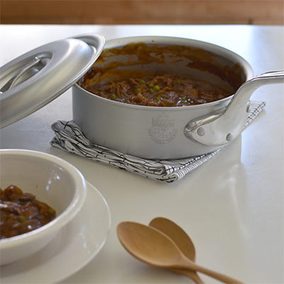 アルミ製 浅型片手鍋(フタ付) マイスター シリーズ【ガス専用】 15cm~ 煮物 ース作り 炒め 焼き 万能 日本製