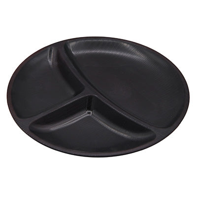 バイオマス メラミン食器 Walna 3ツ仕切プレート ダークブラウン 1枚～ 25cm ウォールナ