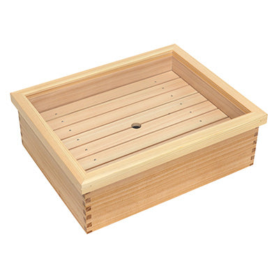 ネタ箱 かぶせ蓋 目皿 ステンレスバット付（ネタの乾燥を防ぐ蓋付）※保冷剤別売　ネタケース　日本製