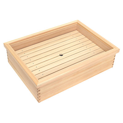 ネタ箱 かぶせ蓋 目皿 ステンレスバット付（ネタの乾燥を防ぐ蓋付）※保冷剤別売　ネタケース　日本製