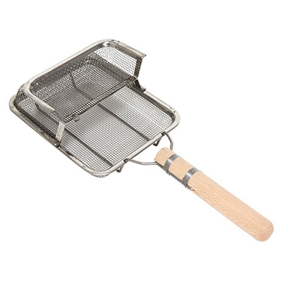 ステンレス製 ギンナン煎り 新型プレス角型 8メッシュ【ガス火専用】