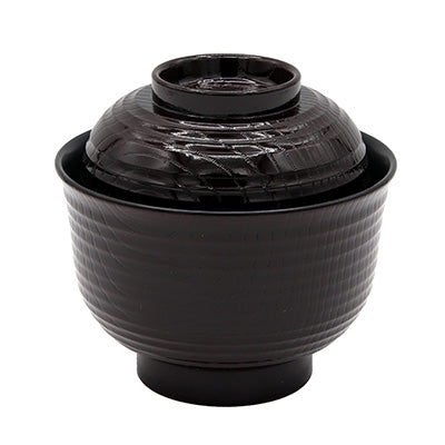 樹脂製 えびす美里椀 新溜内黒 耐熱3.3寸 （Φ10cm×9.5cm・約300cc） 味噌汁 スープ