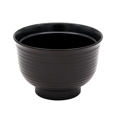 樹脂製 えびす美里椀 新溜内黒 耐熱3.3寸 （Φ10cm×9.5cm・約300cc） 味噌汁 スープ