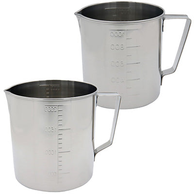 18-8ステンレス製 計量カップ (200cc～5000cc)（口付 水マス）