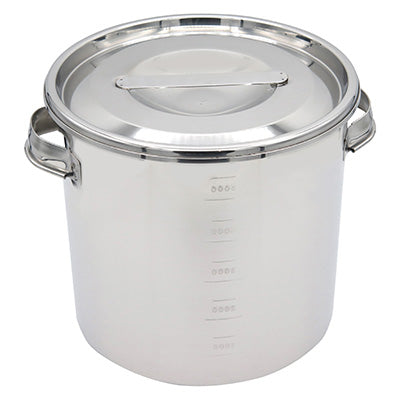 18-8ステンレス製  丸型・深型キッチンポット 8cm～ 目盛付