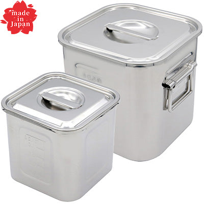 18-8 角・深型キッチンポット(目盛付・ステンレス)