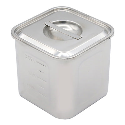 モリブデン銅  角・深型キッチンポット 10.5cm～（目盛付 SUS316）