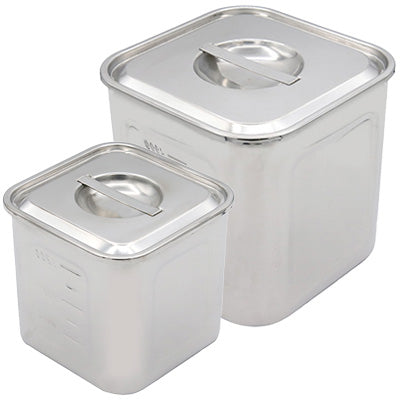 モリブデン銅  角・深型キッチンポット 10.5cm～（目盛付 SUS316）