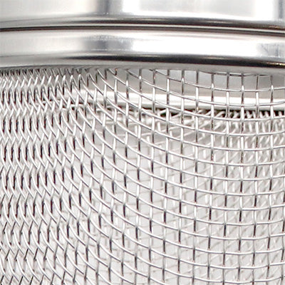 18-8ステンレス製 共柄 ミニみそこし　こし器 お味噌汁 引っ掛けれる