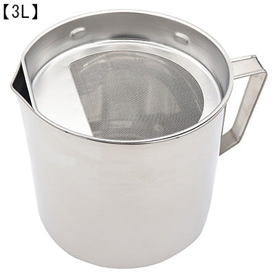 18-8ステンレス製  オイルポット 揚げカスと油を分けて油を再利用（2L Φ14cm～5L Φ18cm）