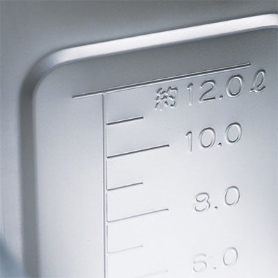 18-8ステンレス製 角・深型キッチンポット 19cm～ 目盛付 日本製