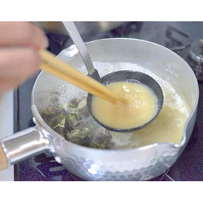 アルミ製 雪平鍋(SS) 両口鍋 ホクア 15cm～ 槌目 熱伝導性 目盛り付【ガス専用】　日本製