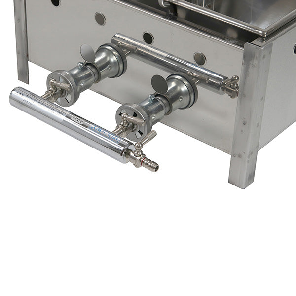 おでん鍋 ガス式 尺5（500×400mm） 仕切り6 短辺コック カンテキ 業務用 直火式 日本製