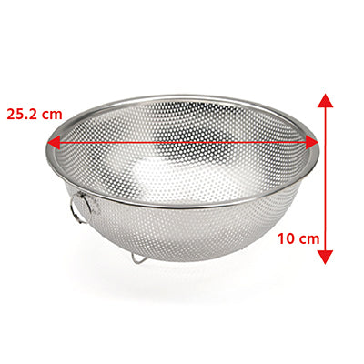 ステンレス製  シェフズ パンチングボール 24cm（足付 / リング付） 水切り