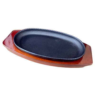 鋳鉄 マルチステーキ皿 2枚セット（ステーキ皿 木台 各２つ / ハンドル付）グリルパン プレート&nbsp; ステーキ ハンバーグ&nbsp;