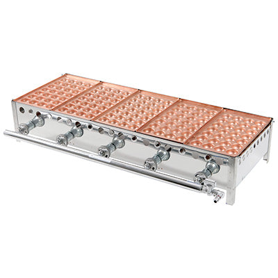 銅 5丁用 カンテキのみ（引出無）+たこ焼き銅板 28穴　5枚のセット　（ガス種を必ずお選び下さい）※配送２個口