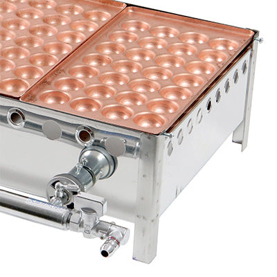 銅 5丁用 カンテキのみ（引出無）+たこ焼き銅板 28穴　5枚のセット　（ガス種を必ずお選び下さい）※配送２個口