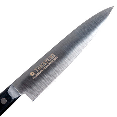 TAKAYUKI S/Sモリブデン鋼 PC柄カラー黒 ペティナイフ 12cm