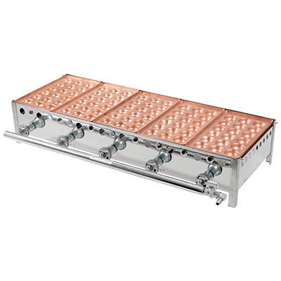 銅 5丁用 カンテキのみ（引出無）+たこ焼き銅板 18穴　5枚のセット　（ガス種を必ずお選び下さい）※配送２個口