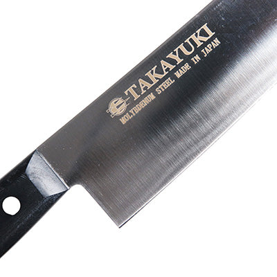 TAKAYUKI S/Sモリブデン鋼 PC柄カラー黒 三徳 18cm