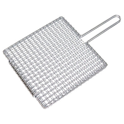 焼アミ シングルハンドル合わせ  クロームメッキ 30cm×30cm 両面焼き 挟み焼き