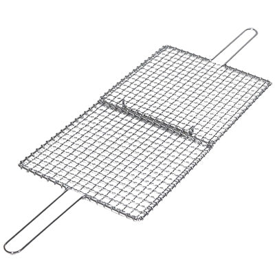 焼アミ シングルハンドル合わせ  クロームメッキ 30cm×30cm 両面焼き 挟み焼き