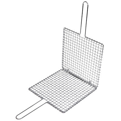 焼アミ シングルハンドル合わせ  クロームメッキ 30cm×30cm 両面焼き 挟み焼き