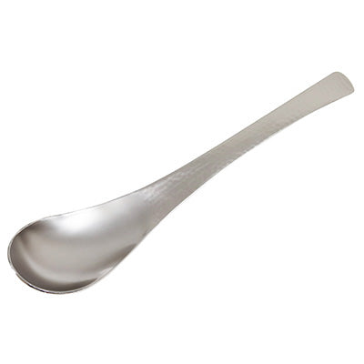 ステンレス製 レンゲスプーン 17.7cm 穴無 槌目