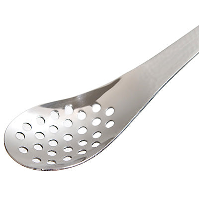 ステンレス製 レンゲスプーン 17.7cm 穴明 槌目