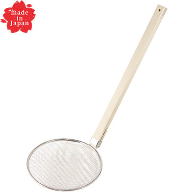 木柄 そば揚 厚網 6.5メッシュ 24cm