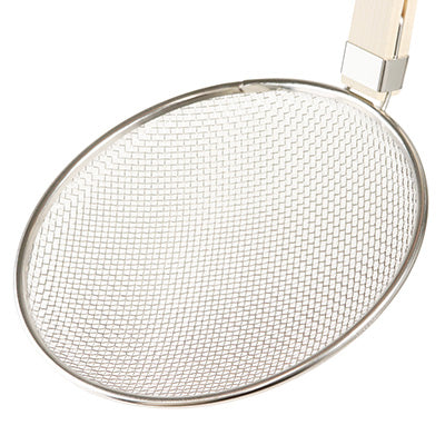 木柄 そば揚 厚網 6.5メッシュ 24cm