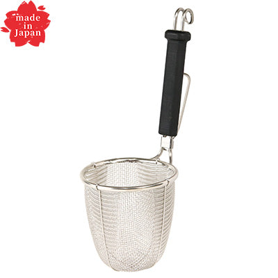 18-8ステンレス製 66ナイロン柄 パワーGてぼ＜極美＞ 丸底（8メッシュ）　日本製