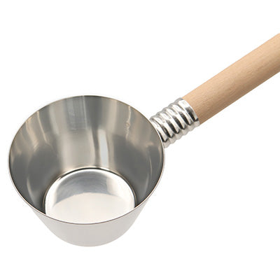 ステンレス製 木柄 調理杓子 うどん杓子 （小）180cc