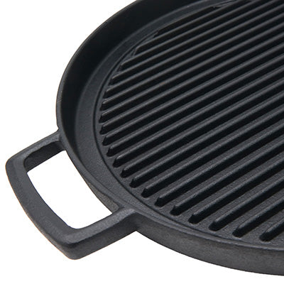 鉄製 グリルプレート 丸型 29cm 持ち手付（IH対応）ステーキ皿