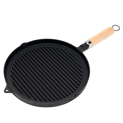 鉄製 ステーキ＆グリル パン Φ26.4cm  食材に焼き目で食欲増進  木柄付 IH対応 フライパン