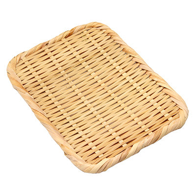 竹製 盆ざる 角 7寸（内寸：13.5cm×19cm）ザル 料理の盛付や食材の保管