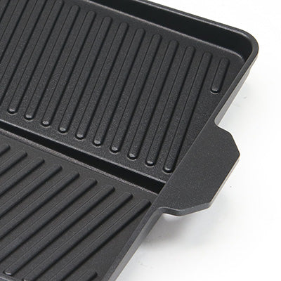 ヘルシー焼肉グリル（角型）フッ素加工 余分な油をしっかり流し落とす！カセットコンロ用 37cm×26cm No.3562