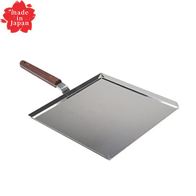 ステンレス製 木柄 お好み運搬器具 （小 巾23.5cm×23.5cm）木柄 ちりとり お好み焼き 提供　日本製
