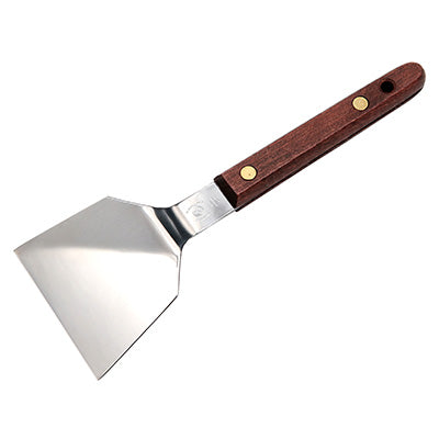 ステンレス製 木柄 起し金 （小 / 幅 6.5cm）起金 テコ コテ ヘラ　日本製