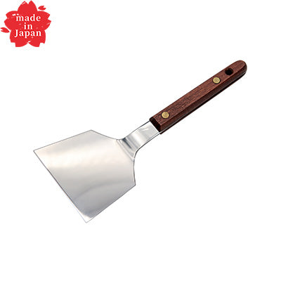 ステンレス製 木柄 起し金 （大 / 幅 7.5cm）起金 テコ コテ ヘラ　日本製