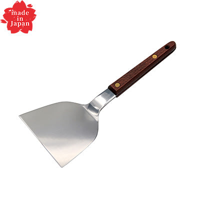 ステンレス製 木柄 起し金 （幅 9cm）起金 テコ コテ ヘラ　日本製