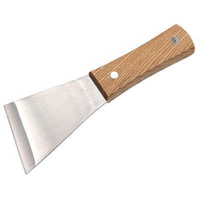 ステンレス製 木柄 皮スキ 刃 6.2cm Y型 たこ焼き 鉄板 カンテキ 清掃 焦げ